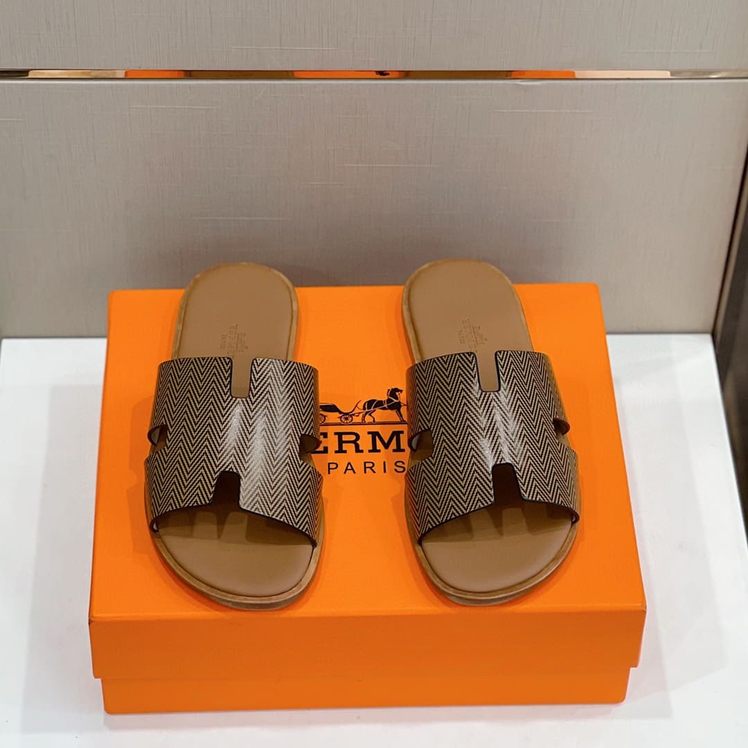 DÉP HERMES IZMIR BROWN H SANDAL AAA