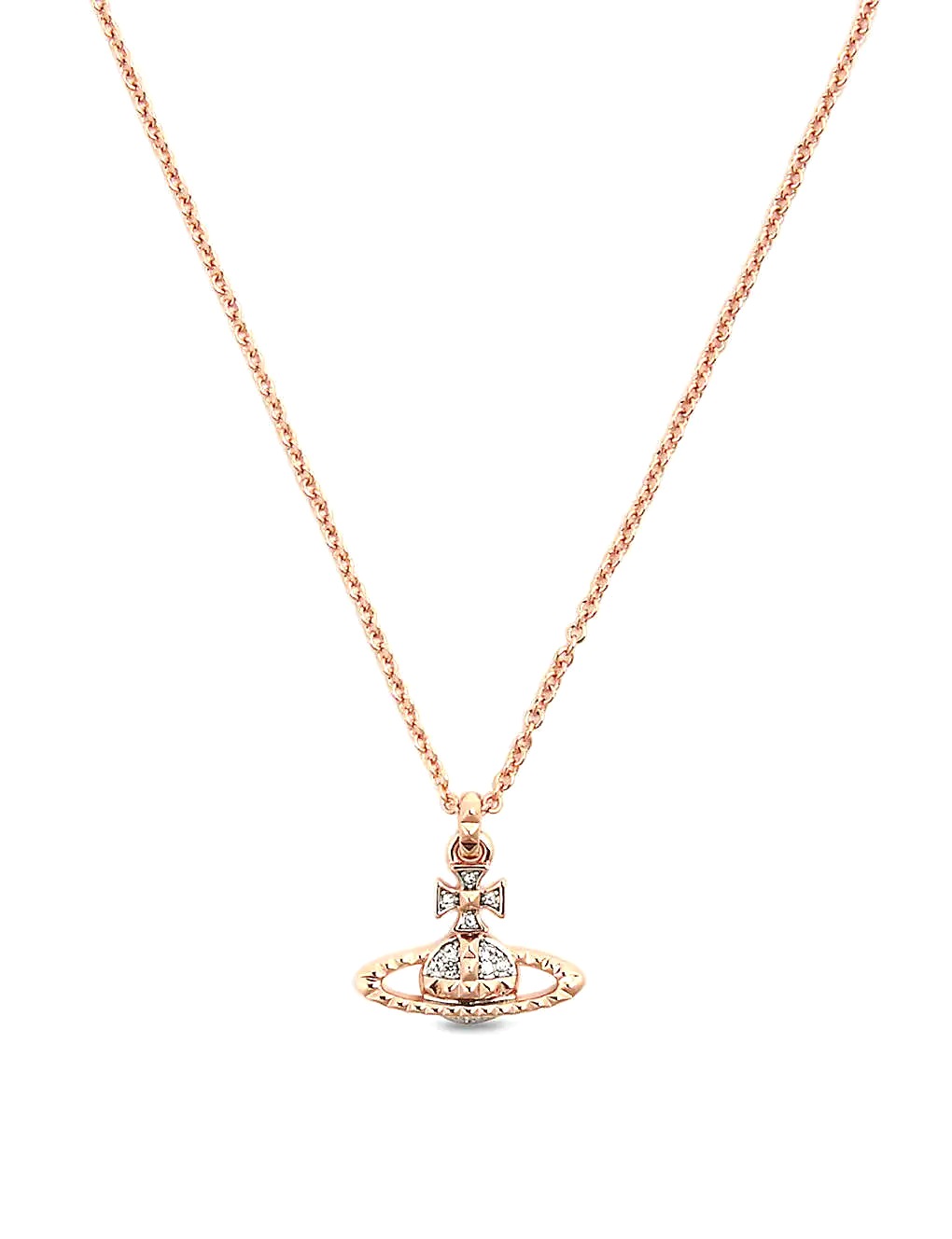 DÂY VIVIENNE WESTWOOD JEWELLERY Mayfair Bas Relief rose gold crystal pendant necklace