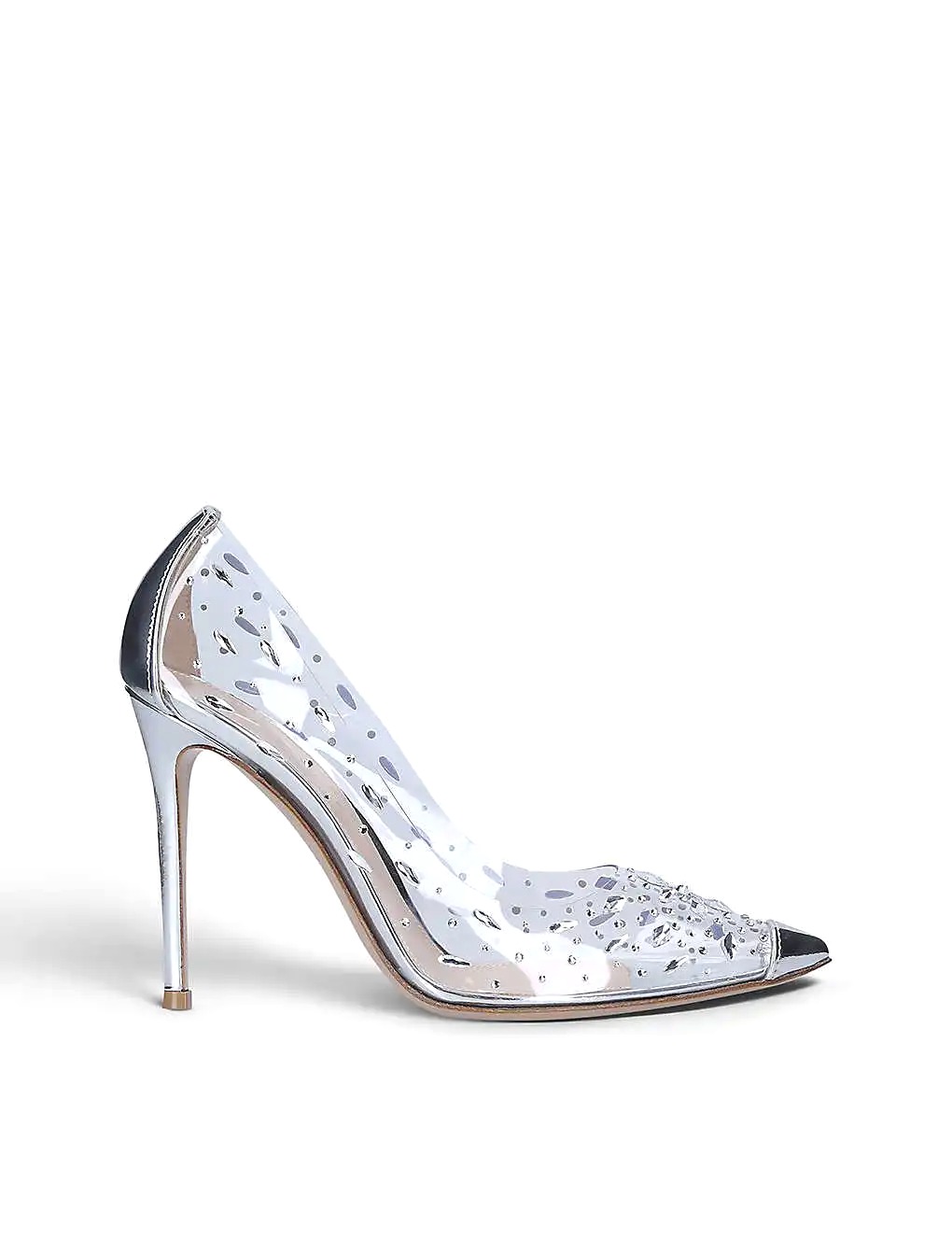 GIÀY GIANVITO ROSSI Halley crystal-embellished PVC and leather courts