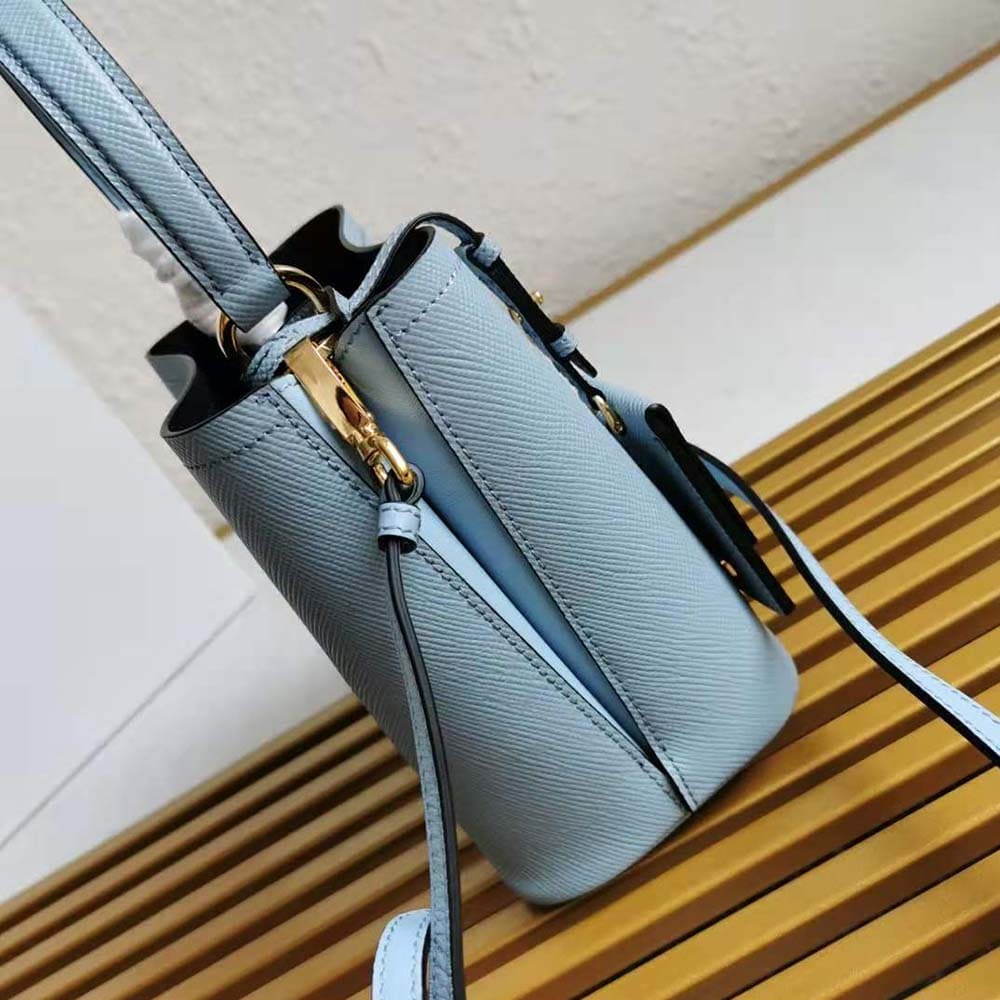 TÚI Prada Women Small Saffiano Leather Prada Panier Bag-Blue