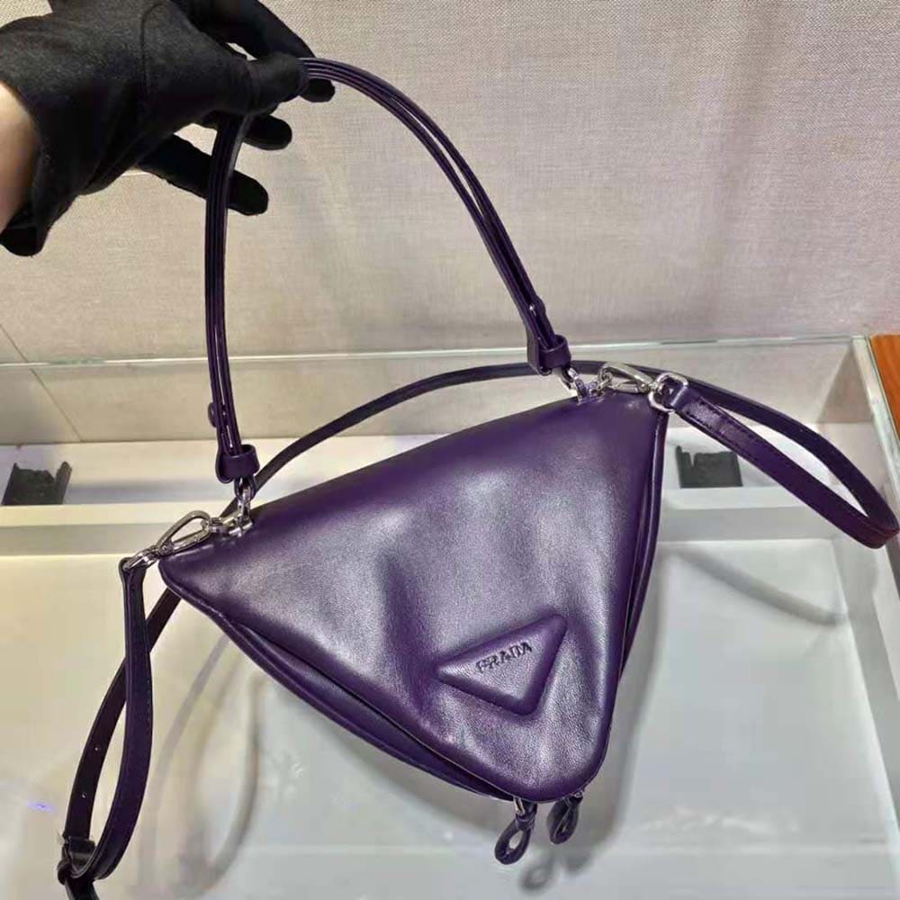 TÚI Prada Women Padded Nappa Leather Handbag-Purple