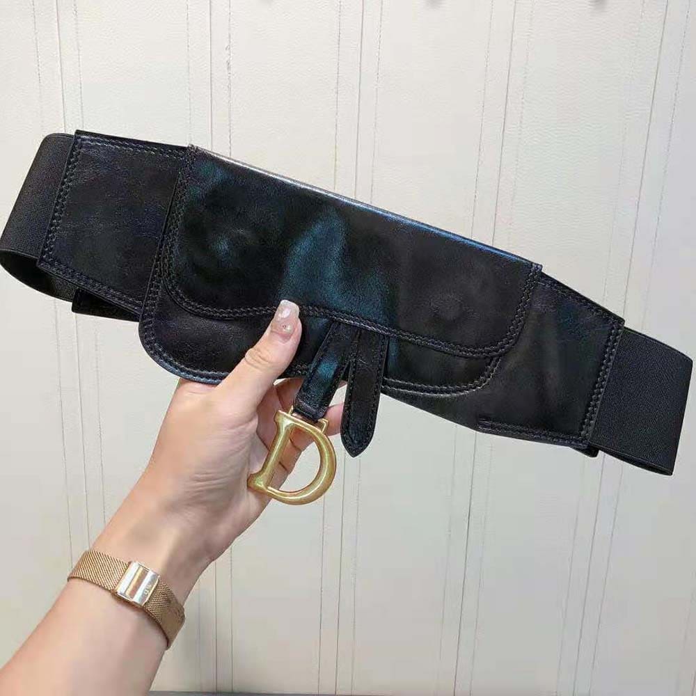 DÂY LƯNG Dior Women Saddle Belt Black Smooth Calfskin 13.5 CM