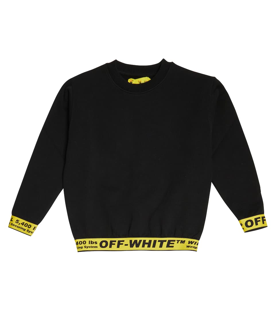 ÁO OFF-WHITE KIDS Logo tape cotton sweater 9 -12 years