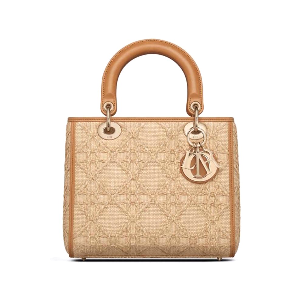 TÚI Dior Women Lady D-Joy Bag Bright Orange Cannage Lambskin