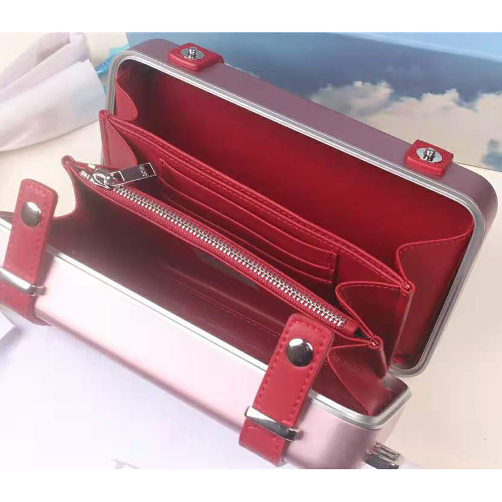 TÚI DIOR RIMOWA Personal Clutch Aluminum and Grained Calfskin-Pink