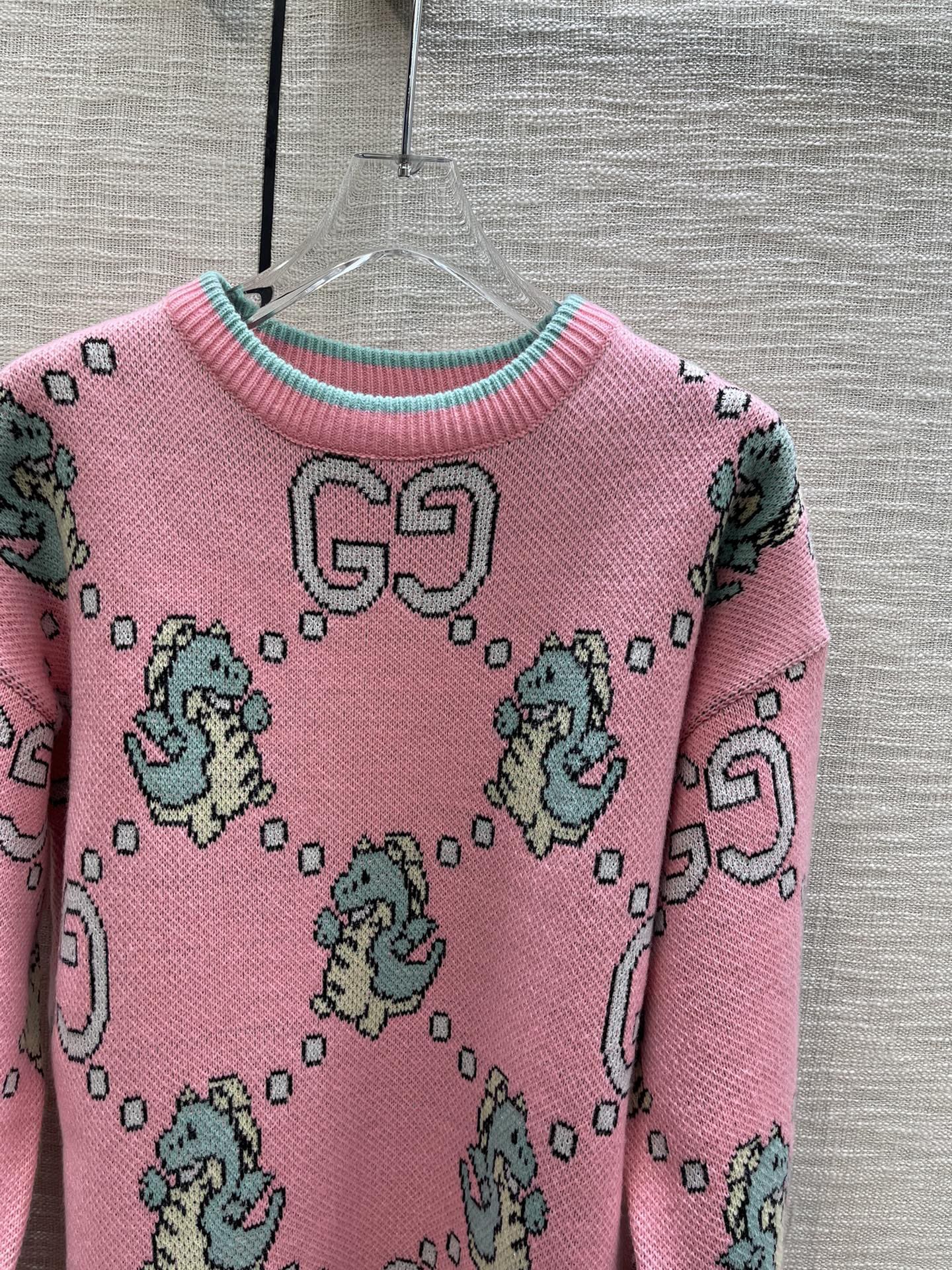 ÁO Gucci Dragon Sewing Pink Sweater