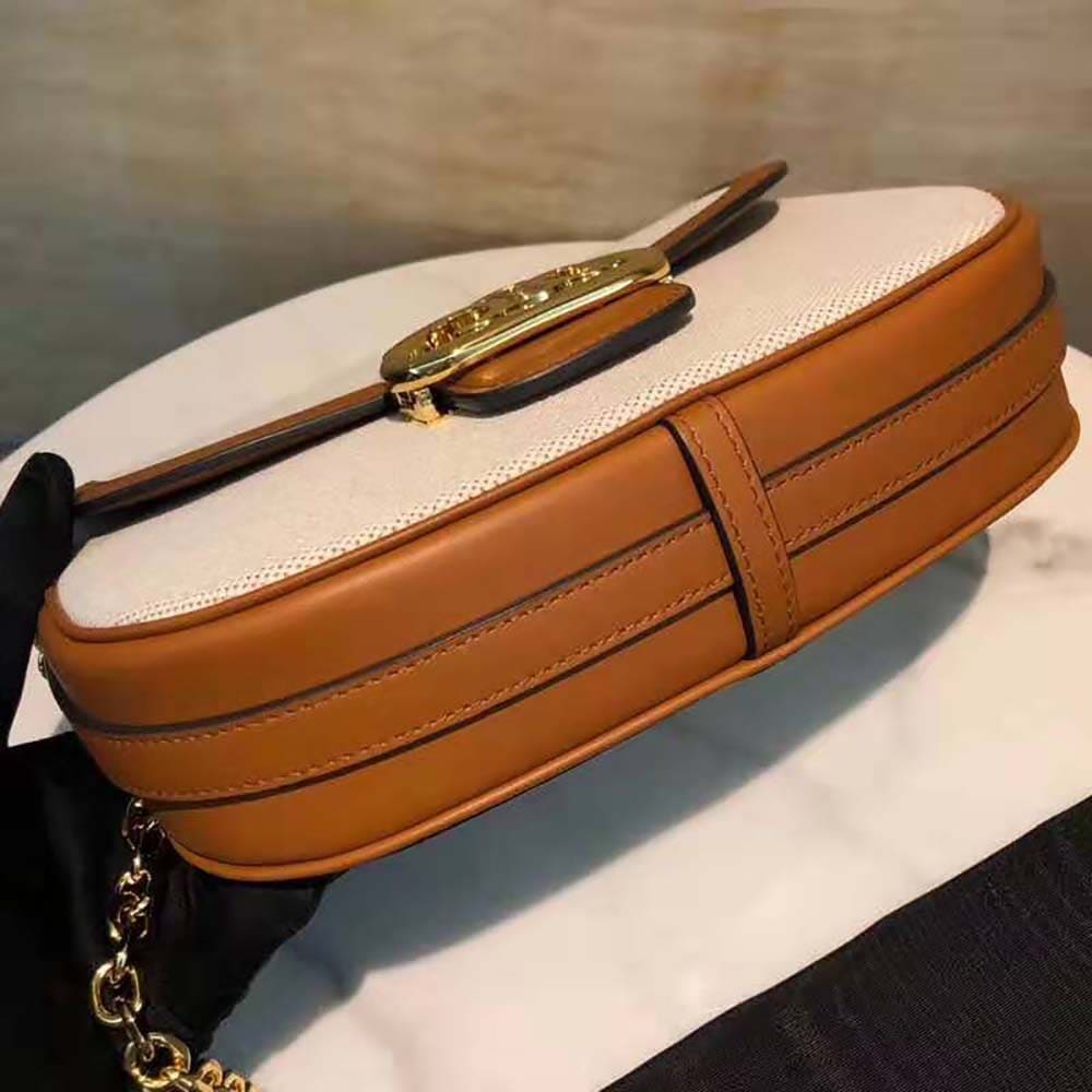 TÚI Celine Women Medium Chain Maillon Triomphe Bag in Textile and Calfskin