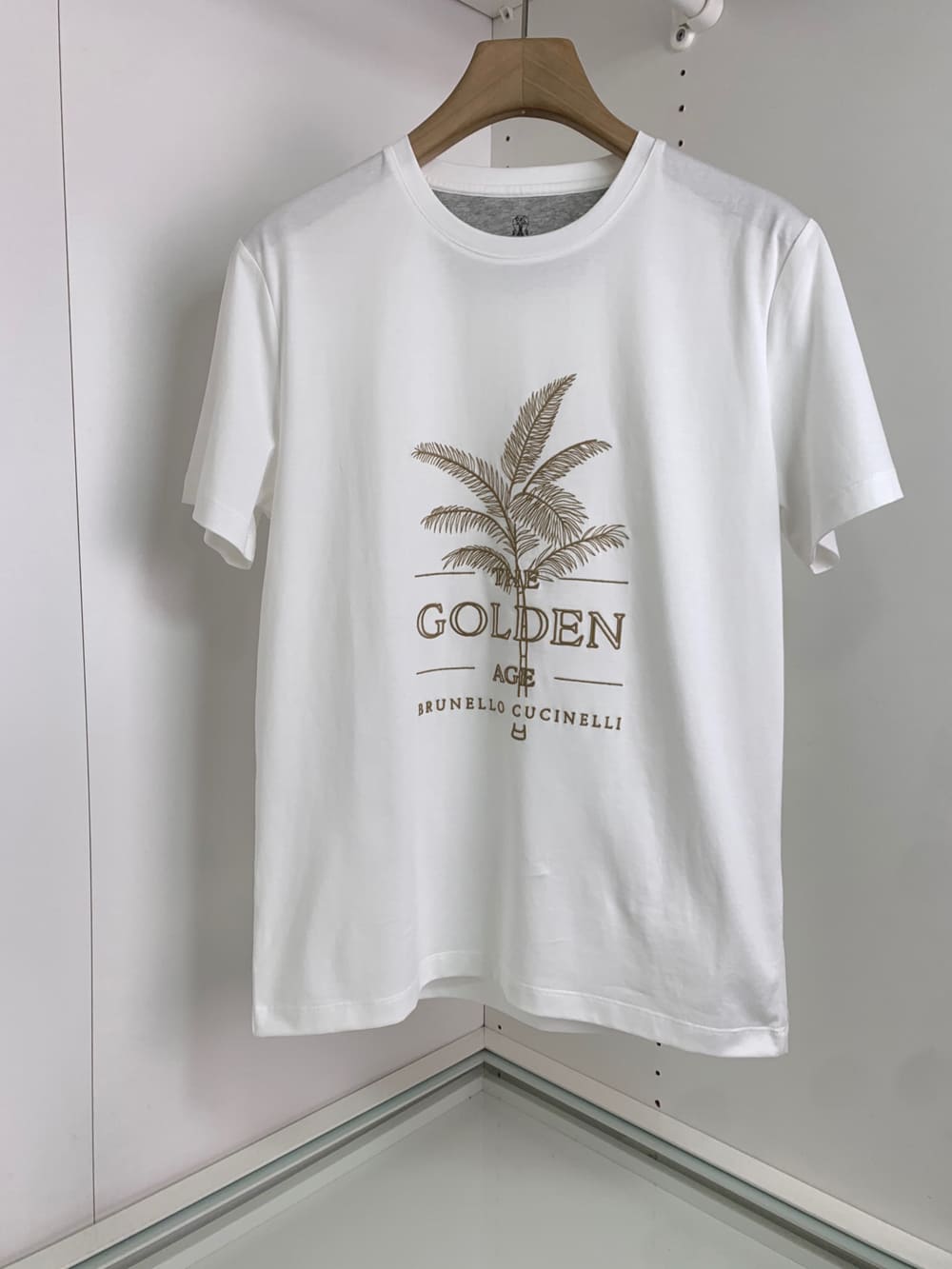 ÁO BRUNELLO CUCINELLI LOGO WHITE T SHIRT