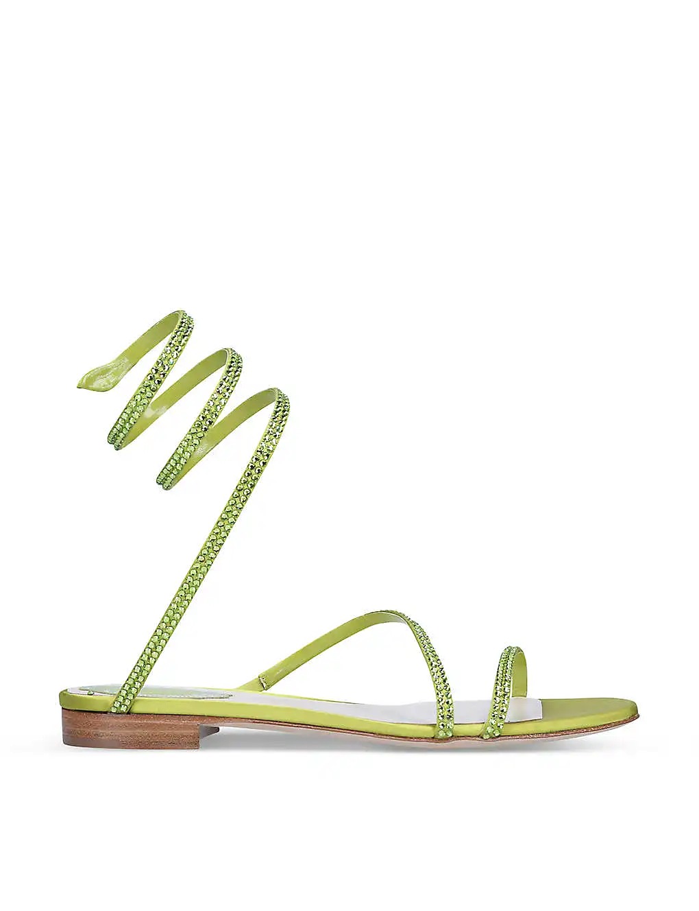 GIÀY RENE CAOVILLA Cleo crystal-embellished satin leather sandals