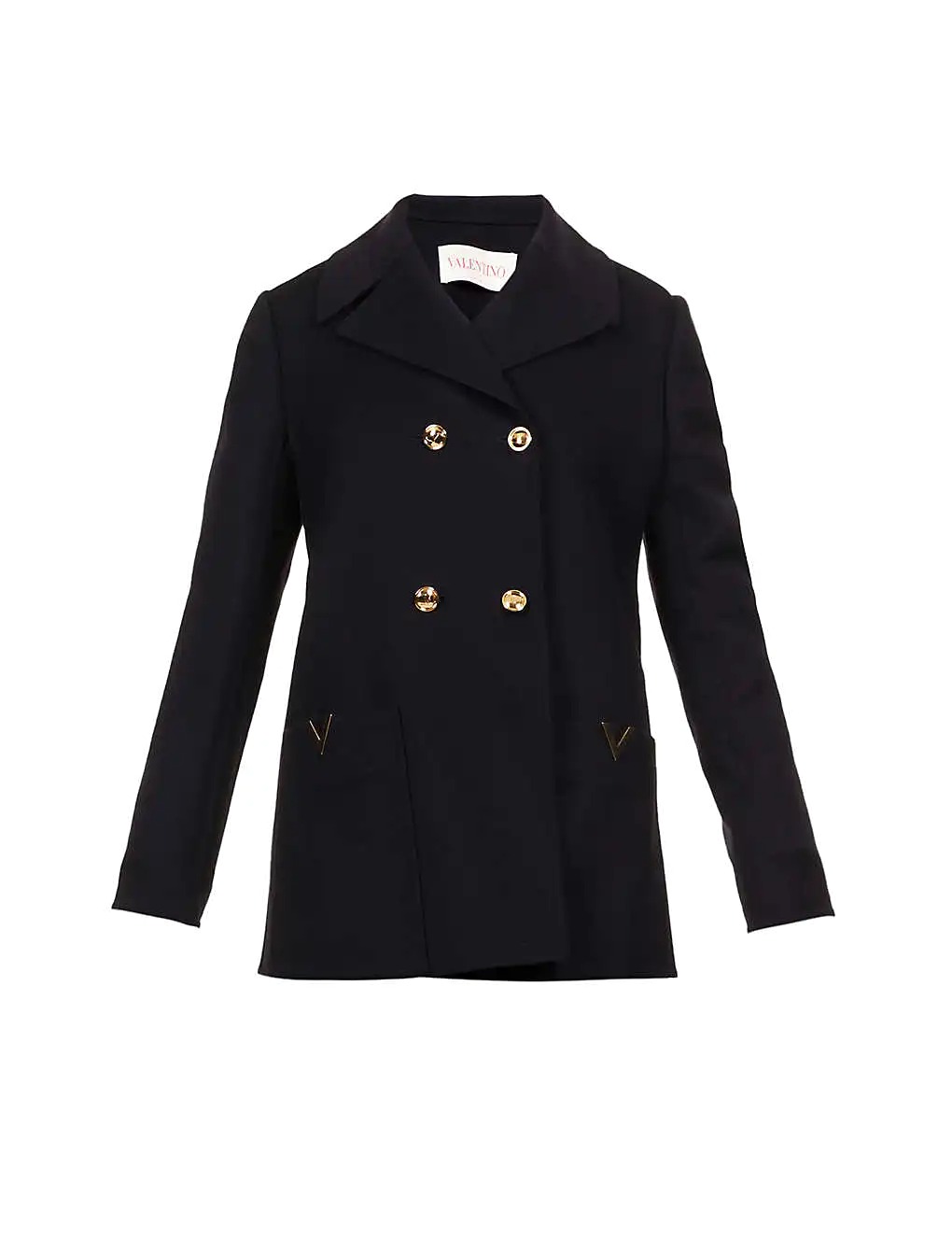 ÁO VALENTINO Caban logo-appliqué wool and cashmere blend jacket
