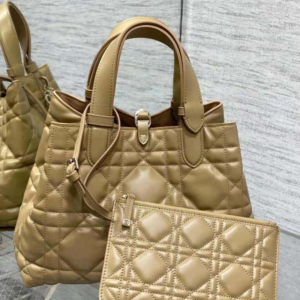 TÚI Dior Women Medium Dior Toujours Bag Medium Tan Macrocannage Calfskin