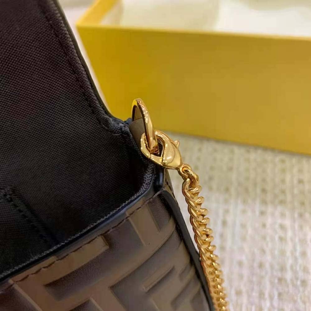 Ví Fendi Women Wallet on Chain with Pouches Brown Leather Mini-Bag