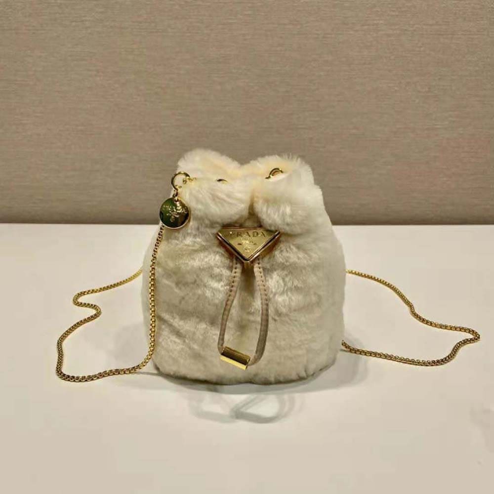 TÚI Prada Women Shearling Mini-pouch-Beige