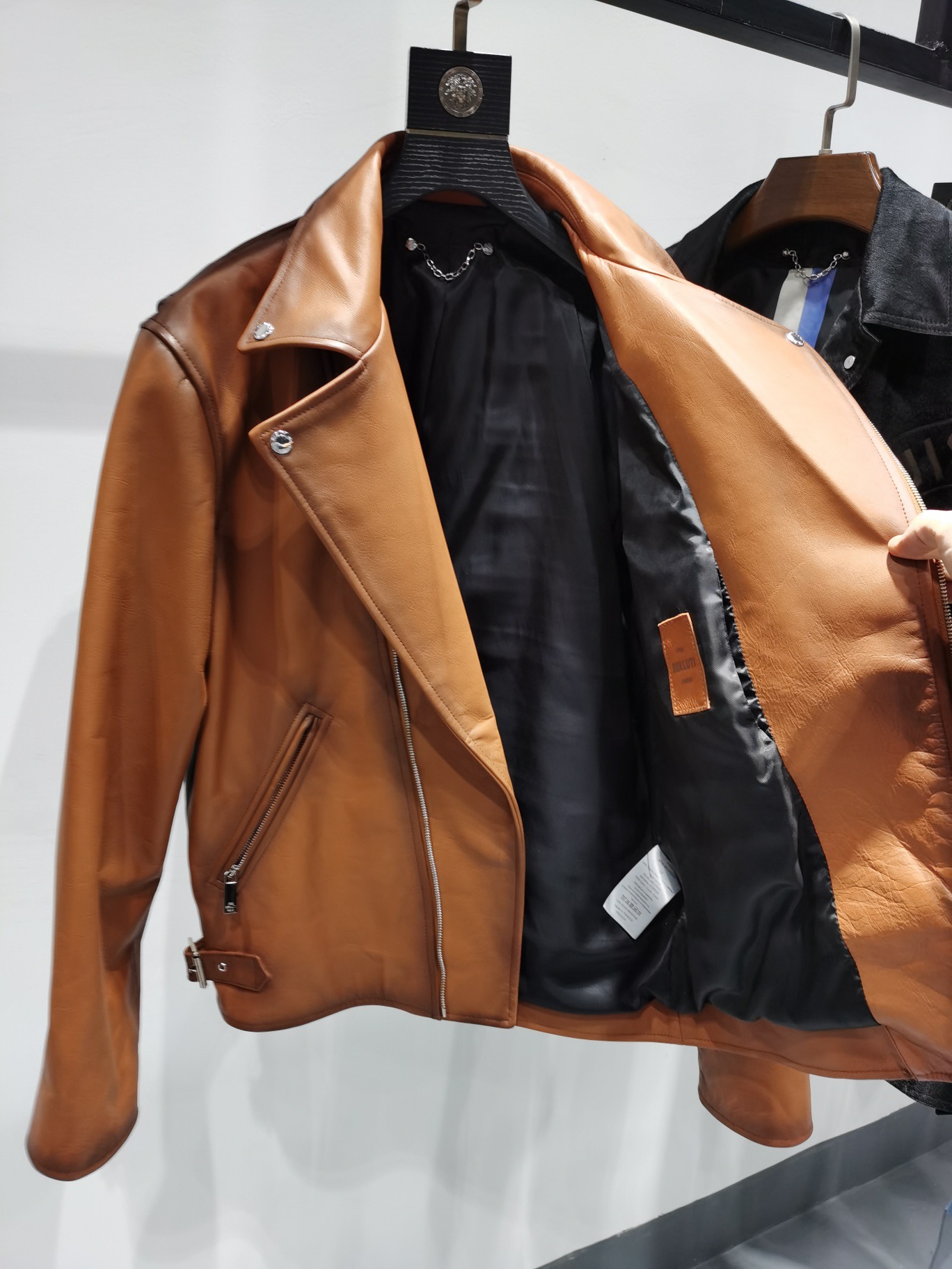 ÁO BERLUTI LEATHER BIKER JACKET