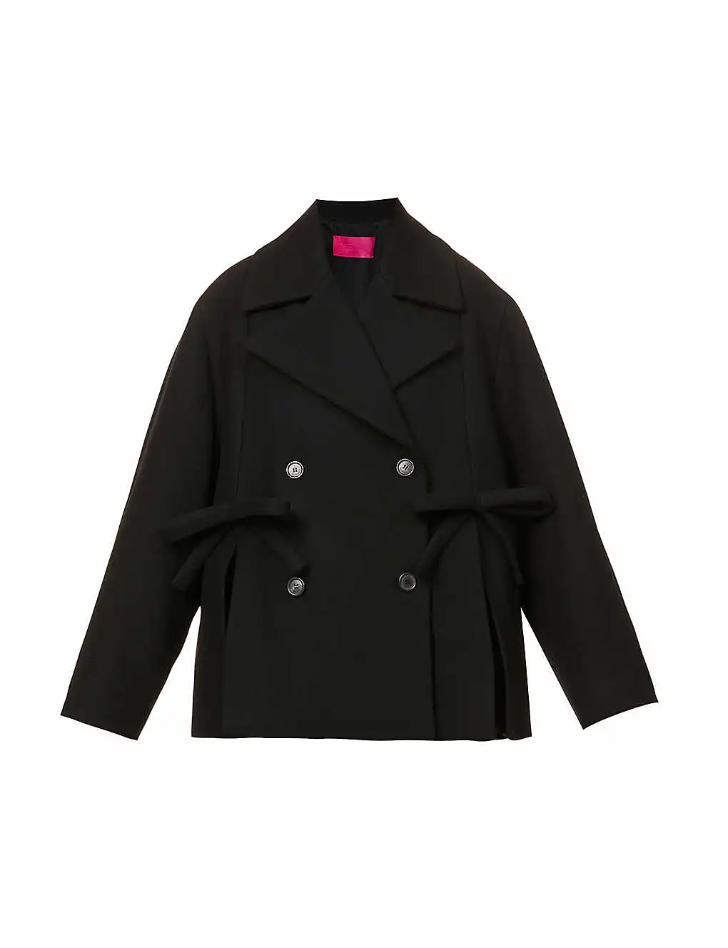 ÁO VALENTINO Double-breasted bow-embellished wool-blend coat
