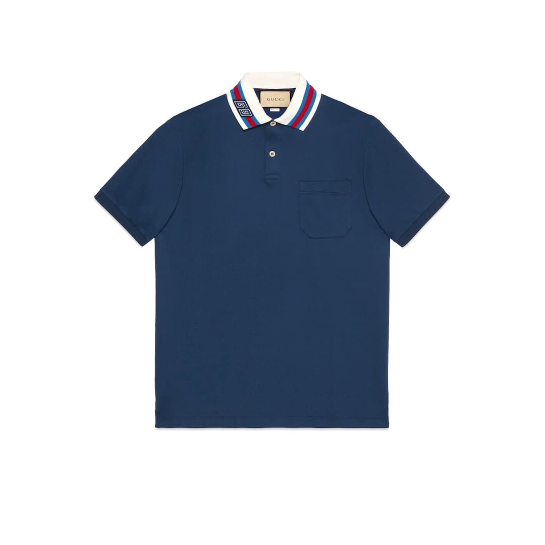 ÁO GUCCI GG POLO SHIRT MÀU XANH ĐẬM UNISEX