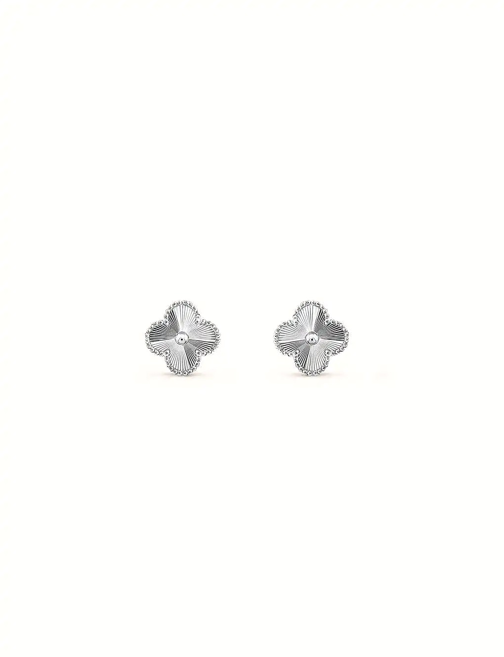 Bông tai VAN CLEEF & ARPELS Vintage Alhambra 18ct white-gold stud earrings 18K GOLD