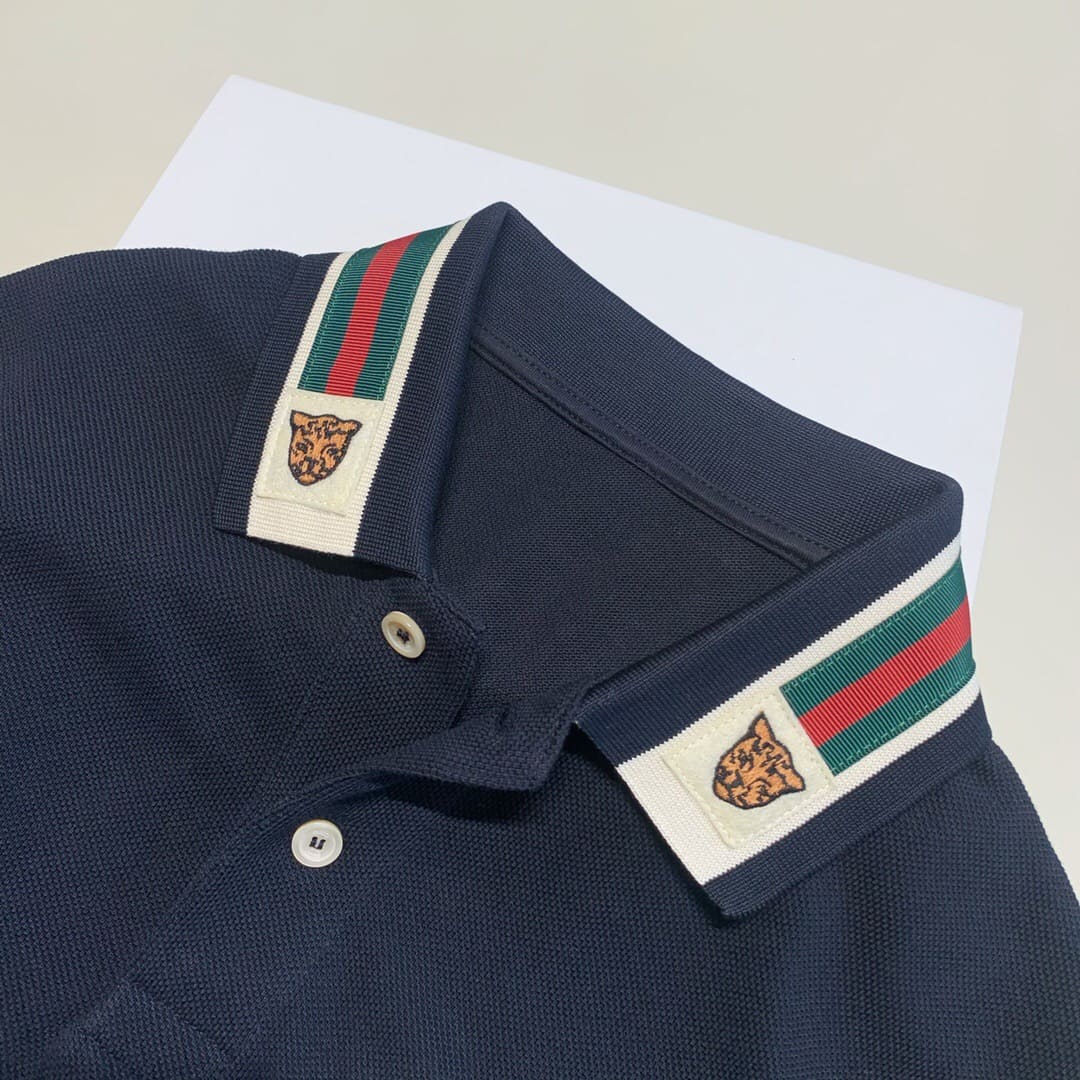 ÁO GUCCI TIGER COLLAR POLO SHIRT BLACK