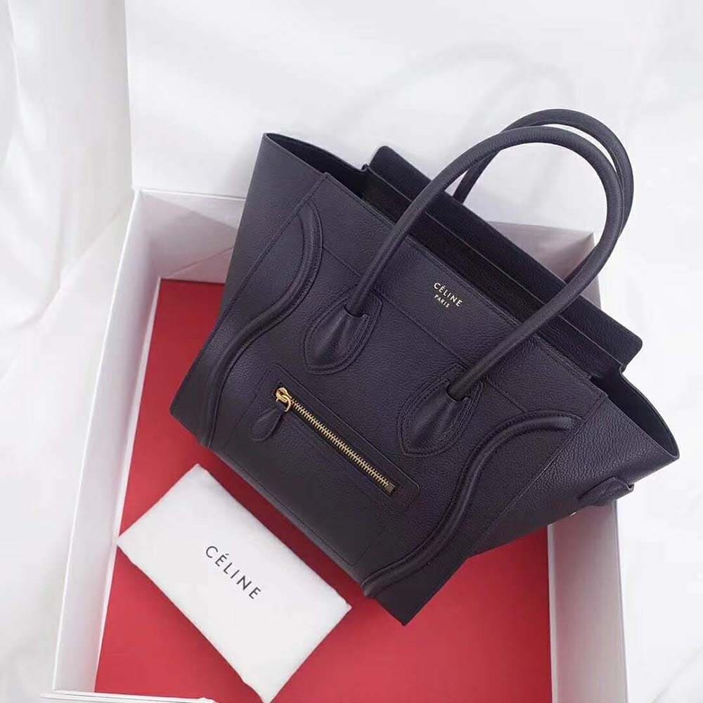 TÚI Celine Women Micro Luggage Handbag in Smooth Calfskin-Black