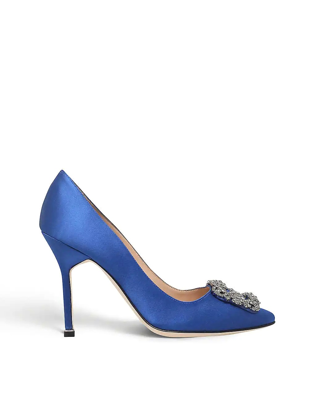 GIÀY MANOLO BLAHNIK Hangisi 105 buckle-embellished satin courts