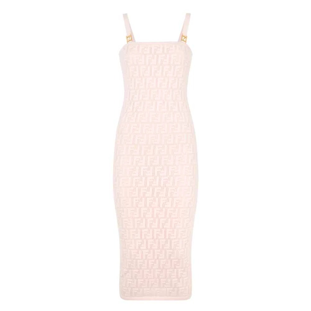 VÁY Fendi Pink Viscose Dress with Made of Pink Viscose Yarn
