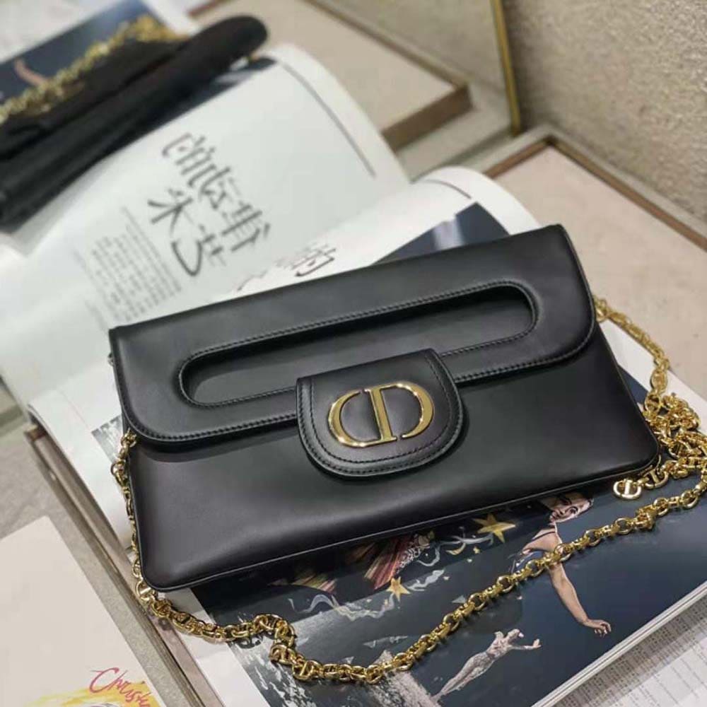 TÚI Dior Women Medium Diordouble Bag Smooth Calfskin-Black