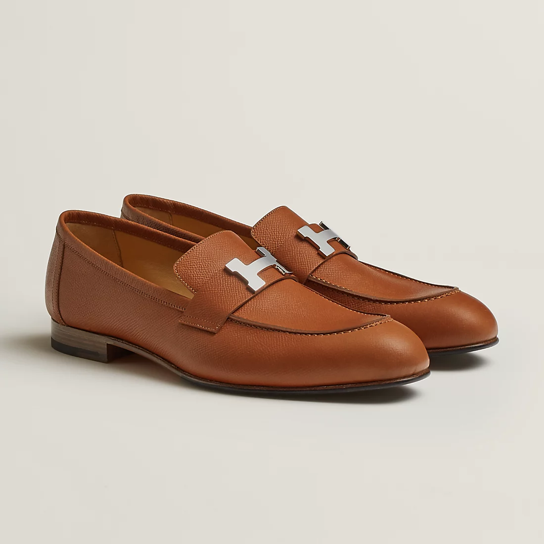 GIÀY HERMES PARIS LOAFER EPSOM LEATHER BROWN SS2022