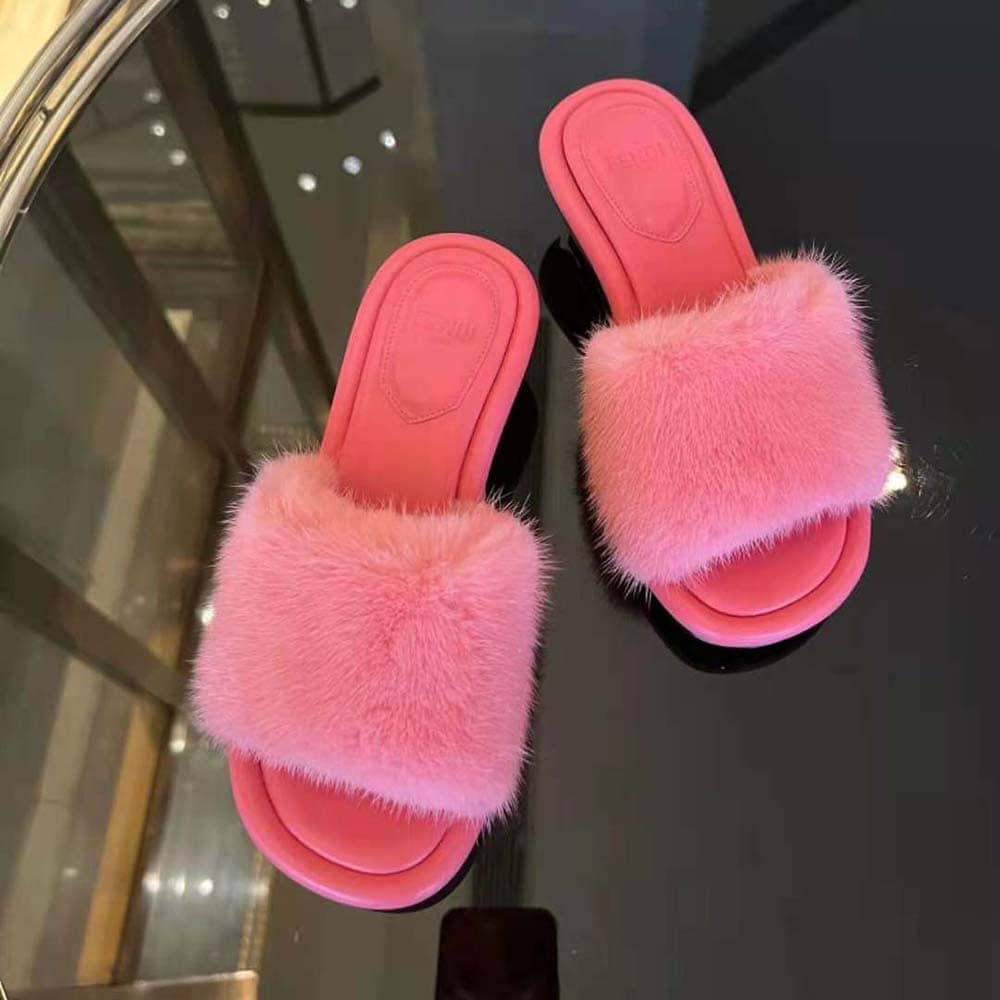 GUỐC Fendi Women Baguette Pink Mink Slides