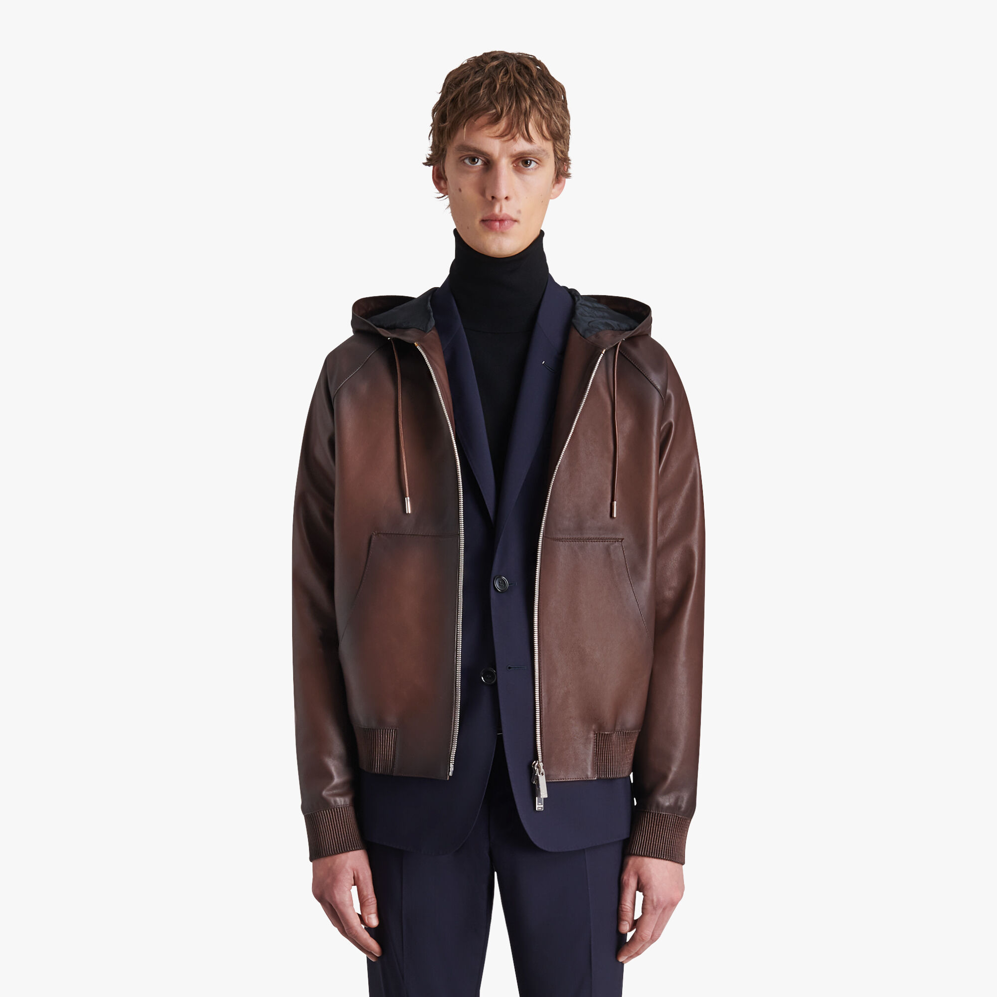 ÁO BERLUTI EBANO leather jacket SS2021