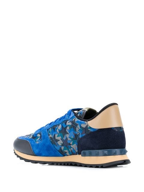 GIÀY VALENTINO Rockrunner low-top suede and mesh trainers