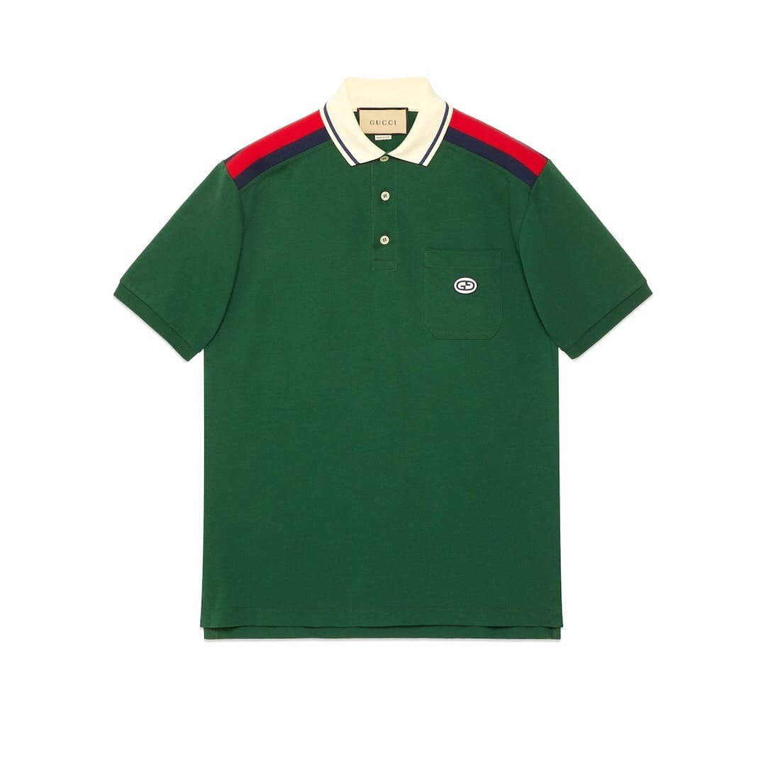 ÁO GUCCI GG POLO SHIRT MÀU XANH LÁ CÂY UNISEX
