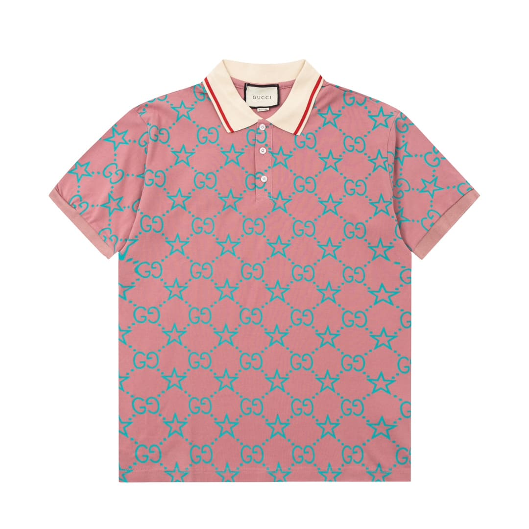 ÁO GUCCCI POLO SHIRT MÀU HỒNG UNISEX