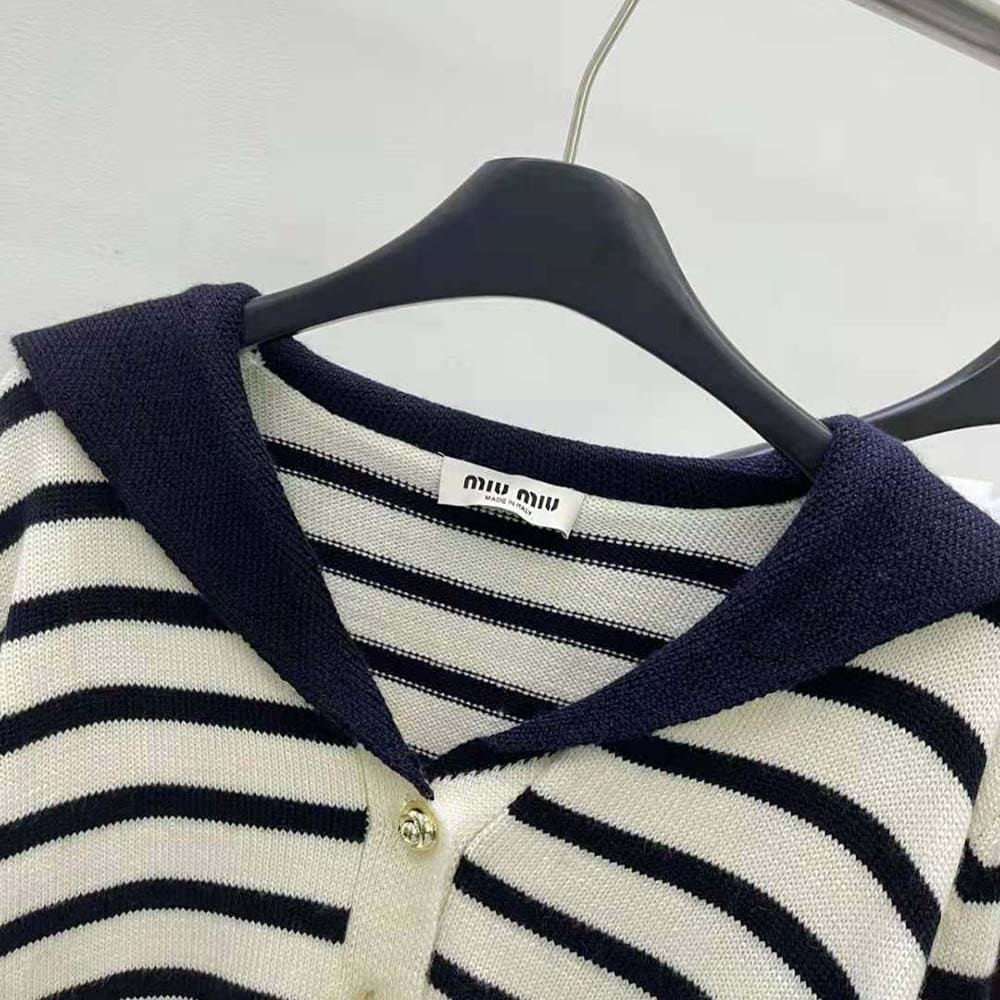 ÁO Miu Miu Women Cashmere Cardigan in Intarsia Logo-White