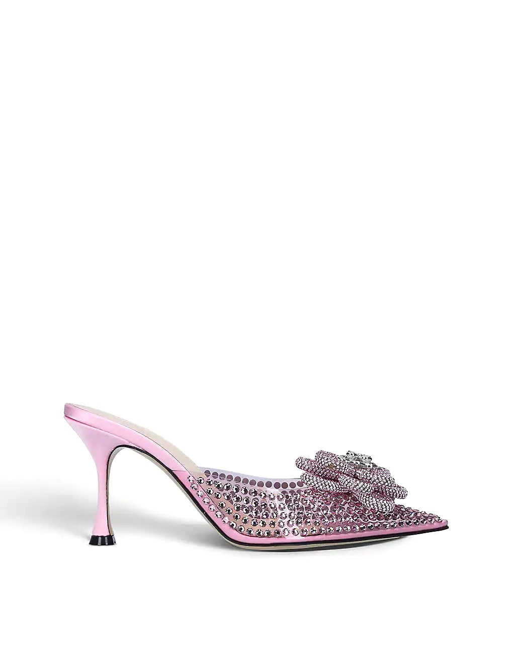 GIÀY MACH & MACH Carrie crystal-embellished PVC and leather heeled mules