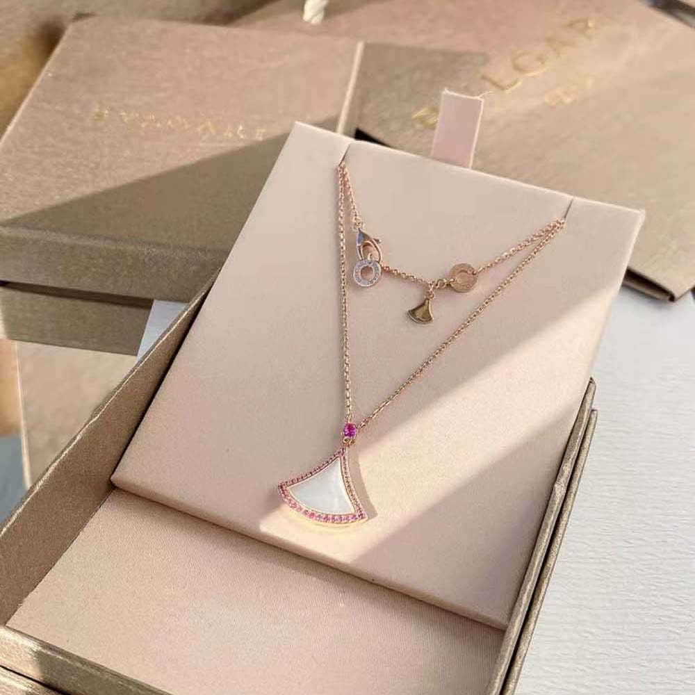 Vòng cổ BVLGARI DIVAS’ DREAM Necklace in 18 KT ngọc trai vàng hồng 18K