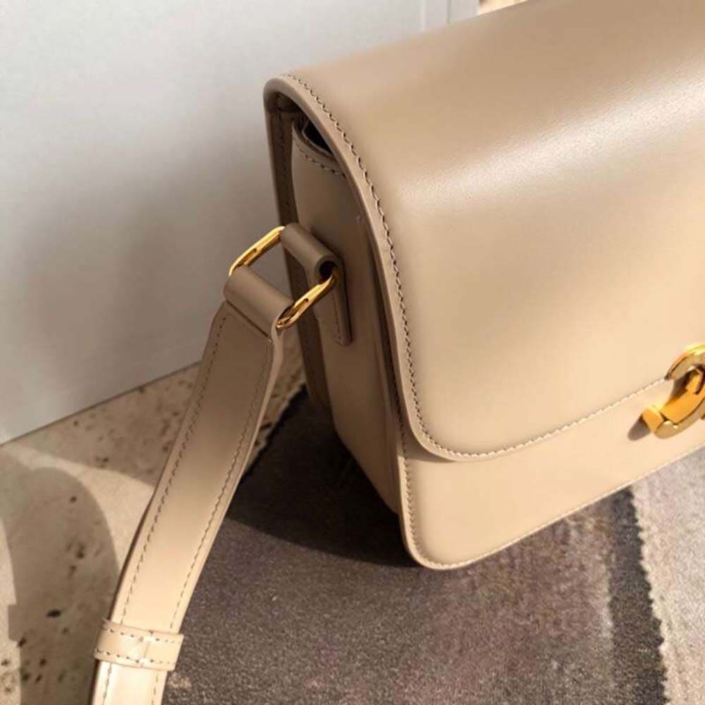 TÚI Celine Women Teen Triomphe Bag in Shiny Calfskin-Sandy