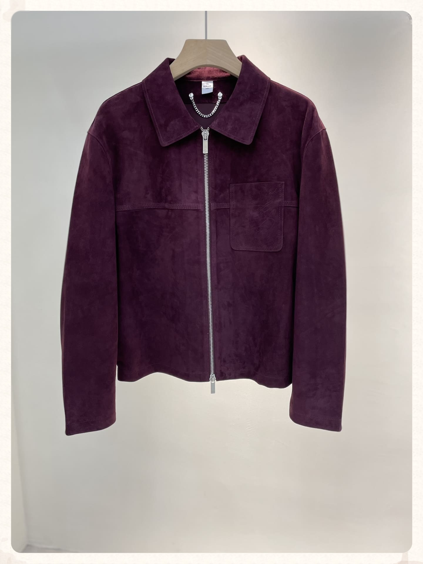 ÁO BERLUTI SUEDE LEATHER JACKET PURPLE