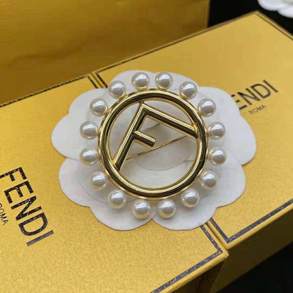 Cài áo Fendi F Is Fendi Brooch Gold Colored Brooch
