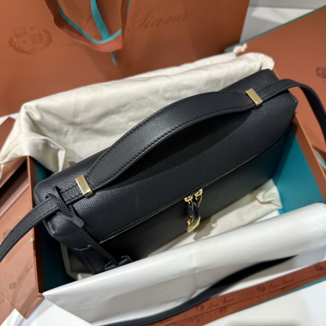 TÚI Loro Piana Women Extra bằng da bê màu xanh đậm