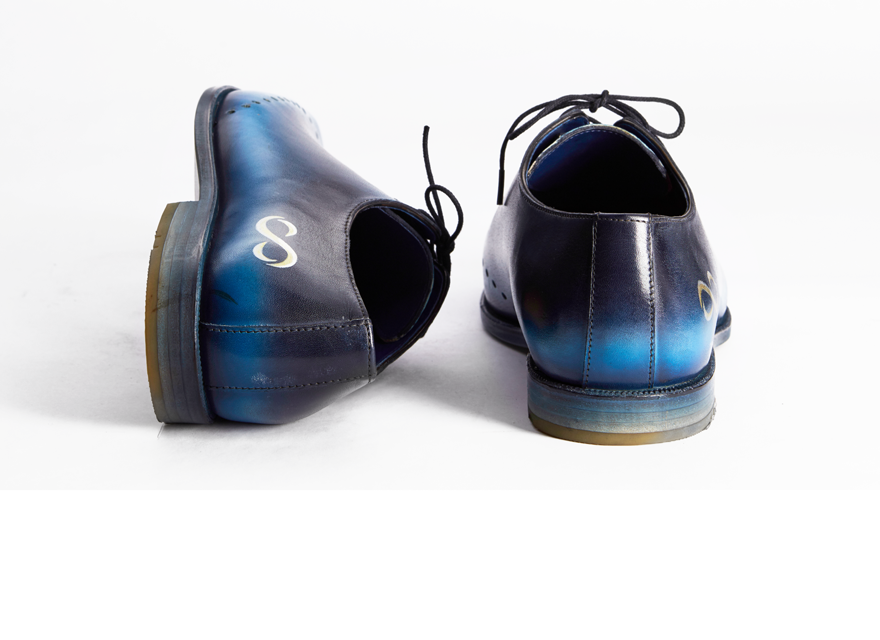 HENDERSON SHOES PERSONALIZATION THE HERO SAPPHIRE PAINTING HANDCRAFTED SHOES