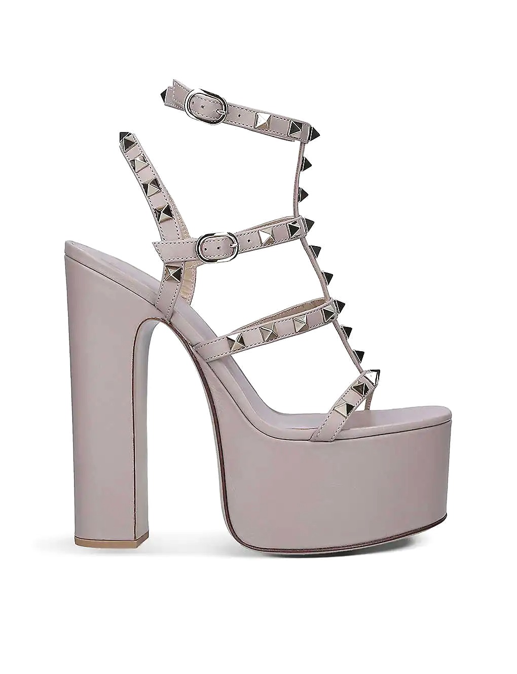 GIÀY VALENTINO GARAVANI Rockstud studded leather heeled platform sandals