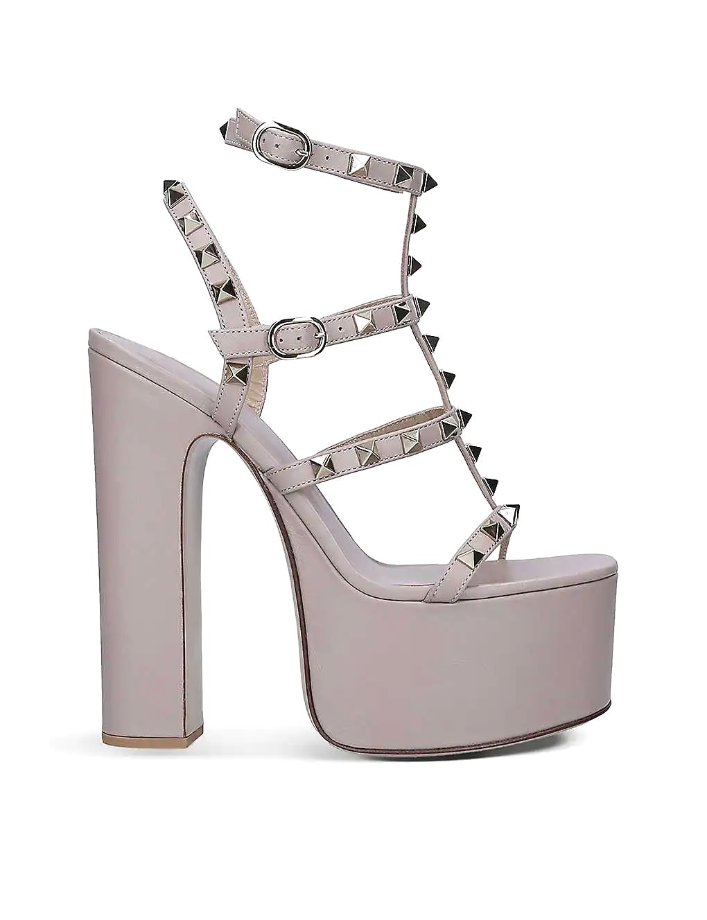 GIÀY VALENTINO GARAVANI Rockstud studded leather heeled platform sandals