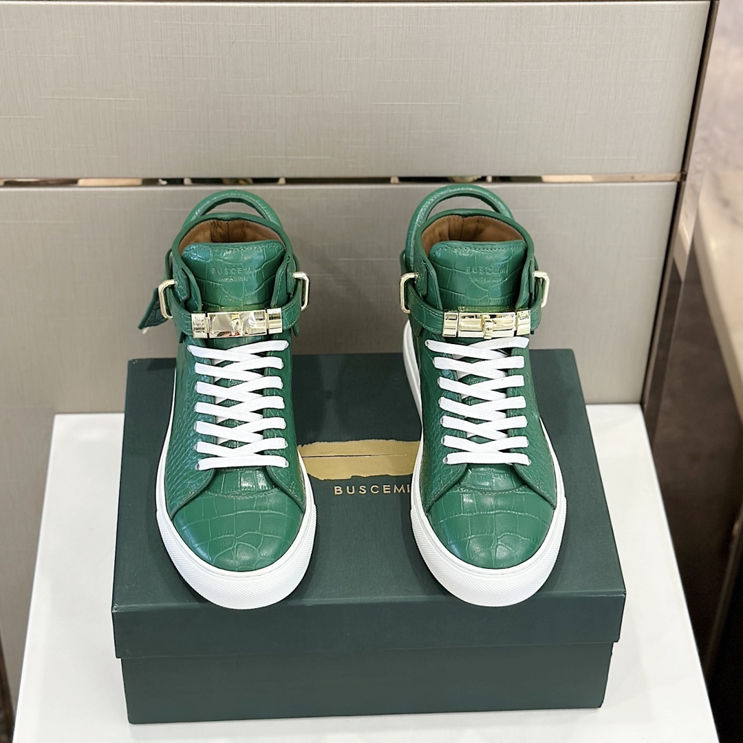 GIÀY BUSCEMI GREEN HIGH TOP SHOES AAA