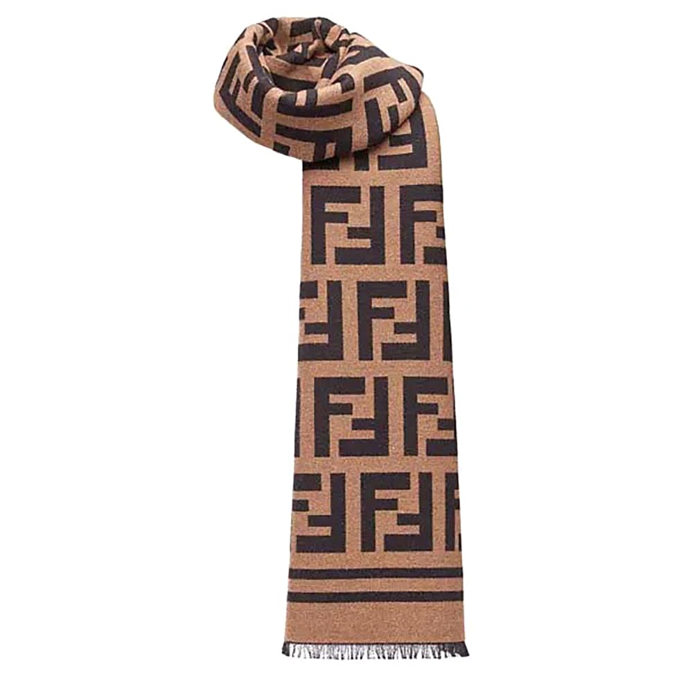 KHĂN Fendi Black Wool and Silk Scarf