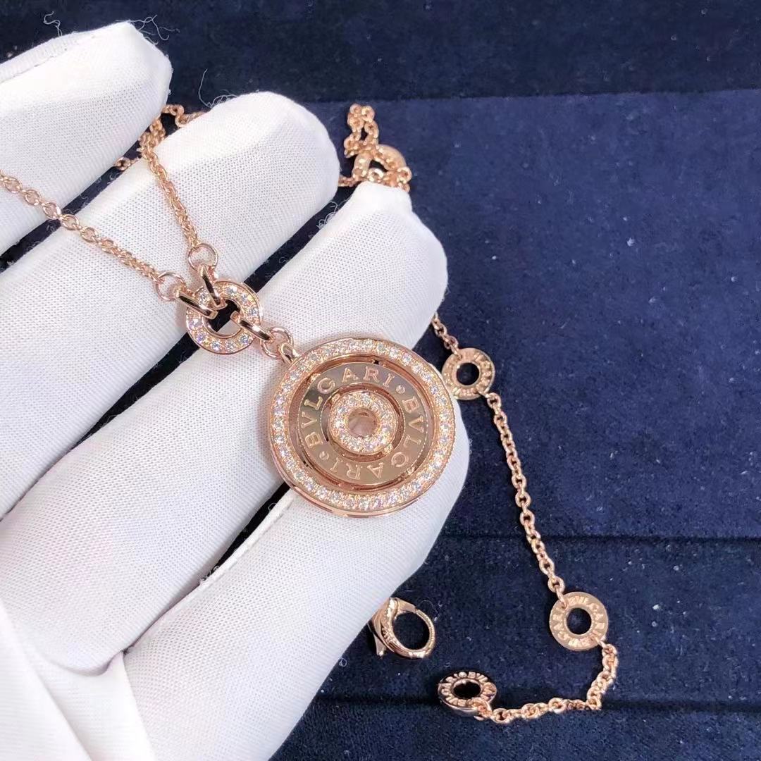 DÂY CHUYỀN VÀNG HỒNG BVLGARI Cerchi Astrale Diamond 18K Rose Gold Necklace