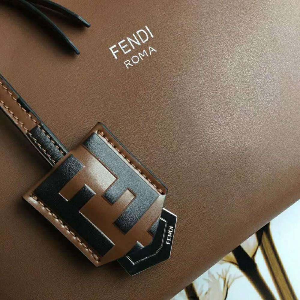 TÚI FENDI Women By the Way Regular Leather Boston Bag-Brown