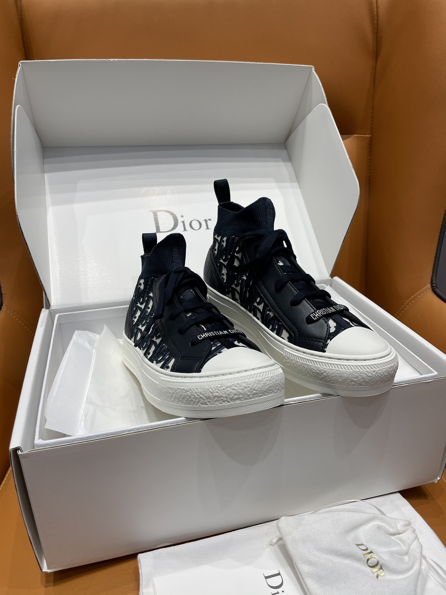 GIÀY Christian Dior Walk'N 23 Oblique High Top Black