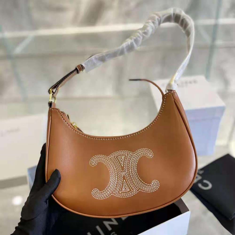 TÚI Celine Women Ava Bag in Smooth Calfskin with Triomphe Embroidery