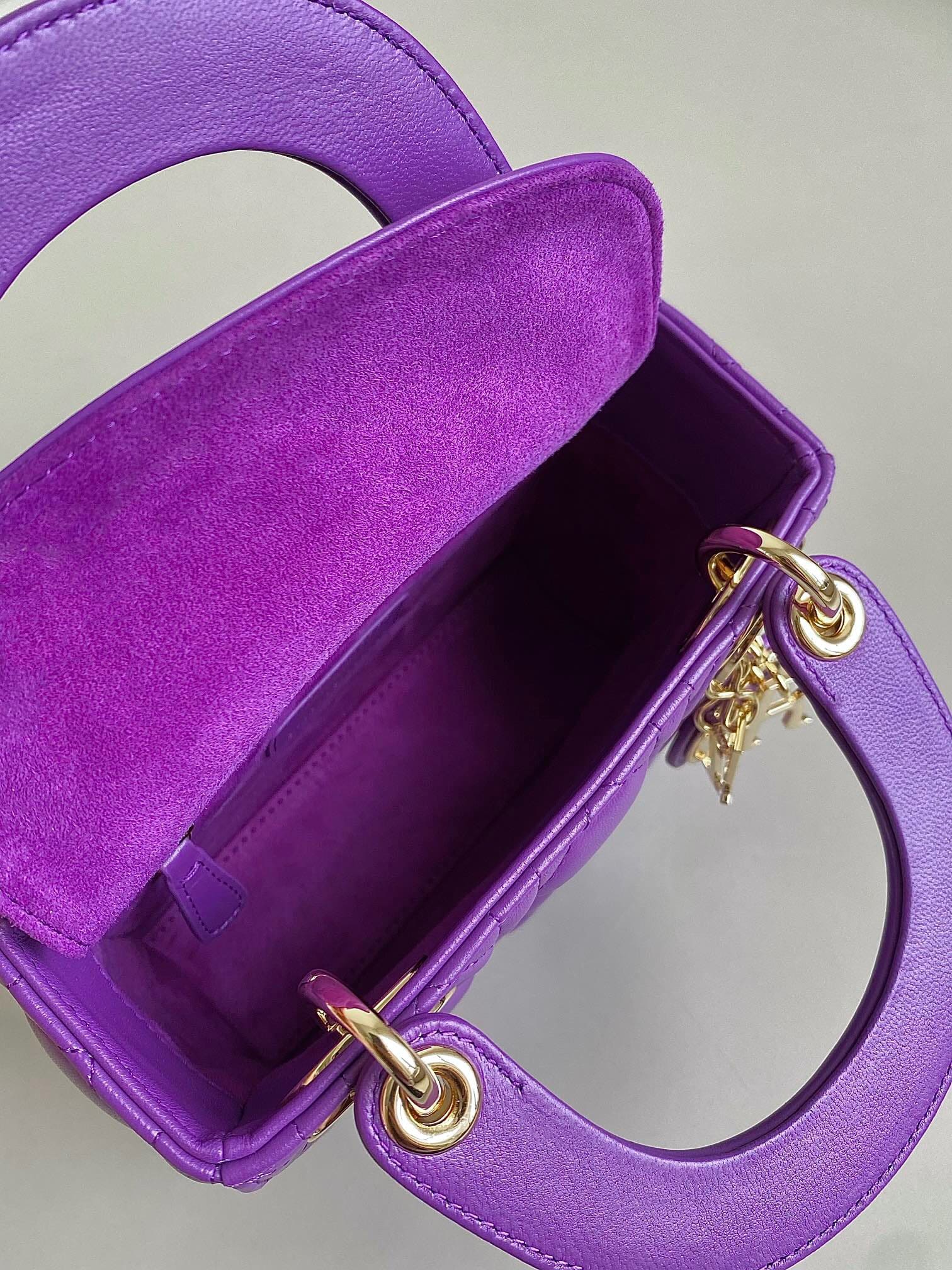 TÚI CHRISTIAN DIOR Lady Dior Bag Purple Cannage Lambskin