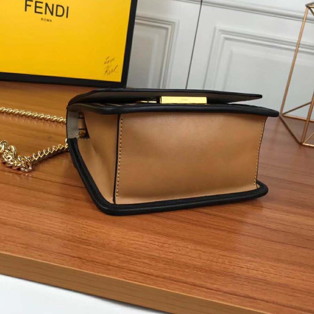 TÚI Fendi Women KAN I F Small Black Leather Mini-Bag in Calf